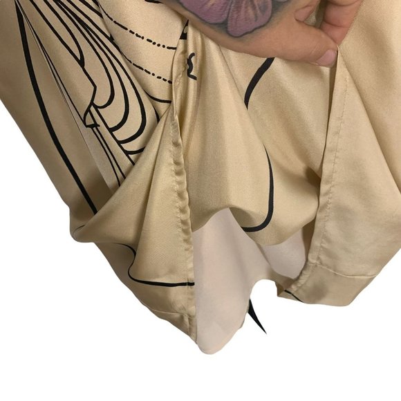 Voom by Joy Han Sleeveless Ruffle Empire Waist Woman Graphic Silk Dress XS - Picture 7 of 11